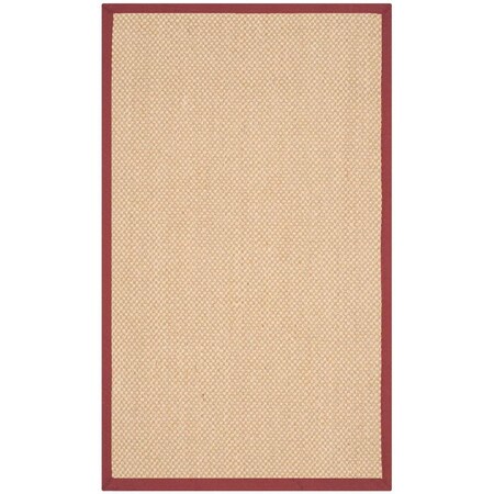 Safavieh Natural Fiber Accent Area Rug, Maize and Burgundy - 2 ft. 6 in. x 4 ft. NF141D-24